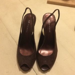 Brown sparkly dress heels